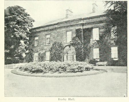 Figure 9. West front of Busby Hall with island bed in front from Fairfax-Blakeborough (1912, 67).