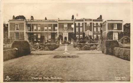 Thorpe Hall c. 1938. https://tuckdbpostcards.org/items/134196 CC-BY