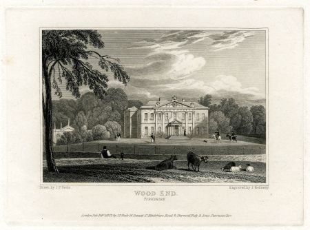 Figure 3. Wood End seen from the south in the early 19th century, as published in Neale & Moule, 1821.