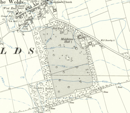 Middleton Hall parkland. OS 6" revised edition surveyed 1909. National Library of Scotland.  CC-BY-NC-SA