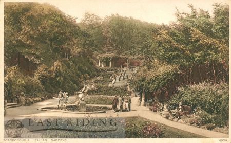 Italian gardens, Scarborough 1920s. East Riding Archives https://picturearchives.org/eastridingphotos/italian-gardens-scarborough-1920s/