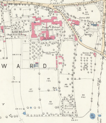 The Retreat grounds from OS 25" 1st edition, surveyed 1889-90. National Library of Scotland CC-BY-NC-SA