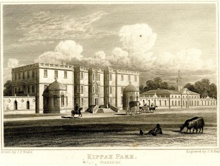 Kippax Hall by J P Neale 1822. © The Trustees of the British Museum