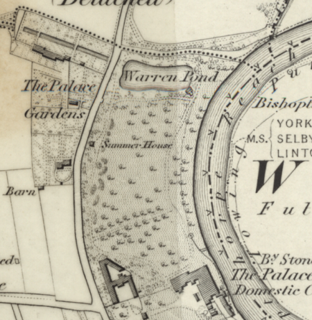 Bishopthorpe Walled Kitchen Garden 1st edition 6" OS surveyed 1846/7. NLS CC-BY.