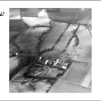 Figure 2. Aerial photograph looking across Healaugh Manor to former garden and parkland features overlying medieval ridge and furrow ploughing.