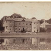 Figure 13. Carte de visite showing the east front of Kirkby Hall and St Mary’s church tower from across the lake, undated, c. 1860s-1870s.