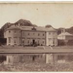 Figure 13. Carte de visite showing the east front of Kirkby Hall and St Mary’s church tower from across the lake, undated, c. 1860s-1870s.