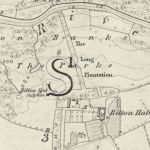 Long Plantation, new pleasure grounds and ponds near Bilton Spa on the 1st edition 6” OS map surveyed 1847 to 1849, published 1854. National Library of Scotland CC-BY